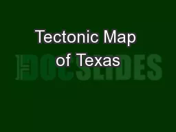 Tectonic Map of Texas