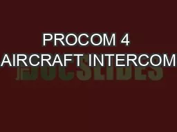PROCOM 4 AIRCRAFT INTERCOM
