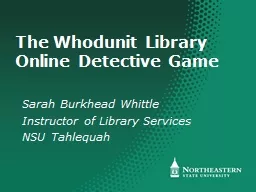 The Whodunit Library Online Detective Game