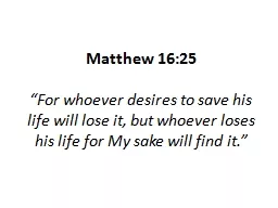 Matthew 16:25