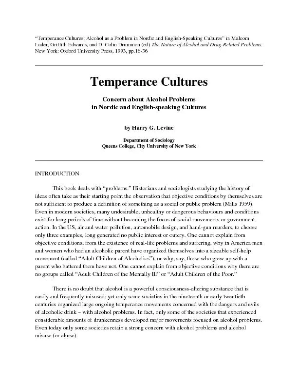 temperance cultures alcohol as a problem in nordic and eng