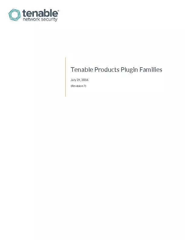 Tenable Products Plugin Families