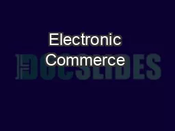 Electronic Commerce &