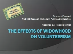 The Effects of Widowhood on Volunteerism