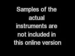 Samples of the actual instruments are not included in this online version