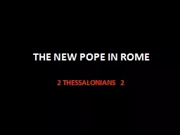 THE NEW POPE IN ROME