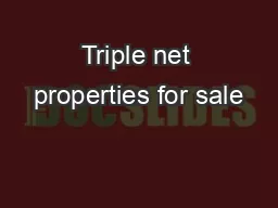 Triple net properties for sale