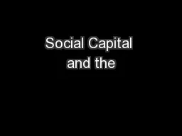 Social Capital and the