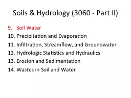 Soils & Hydrology