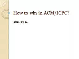 How to win in ACM/ICPC?