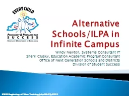 Alternative Schools/ILPA in Infinite Campus