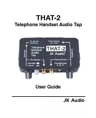 THAT-2 Telephone Handset Audio Tap