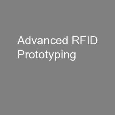 Advanced RFID Prototyping