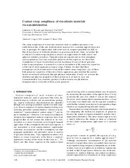 Contact creep compliance of viscoelastic materials via nanoindentation Catherine A