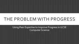 The Problem with Progress