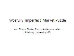 Woefully Imperfect Market Puzzle