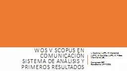 WoS v SCOPUS en Comunicación