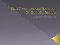Bio 3.7 Human Manipulation Of Genetic Transfer