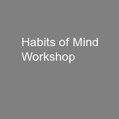 Habits of Mind Workshop