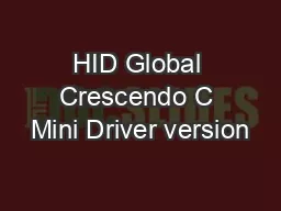 HID Global Crescendo C Mini Driver version