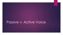 Passive v. Active Voice