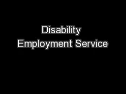 Disability Employment Service