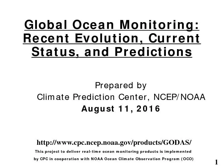 Global Ocean Monitoring: