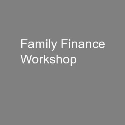 Family Finance Workshop