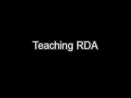 Teaching RDA