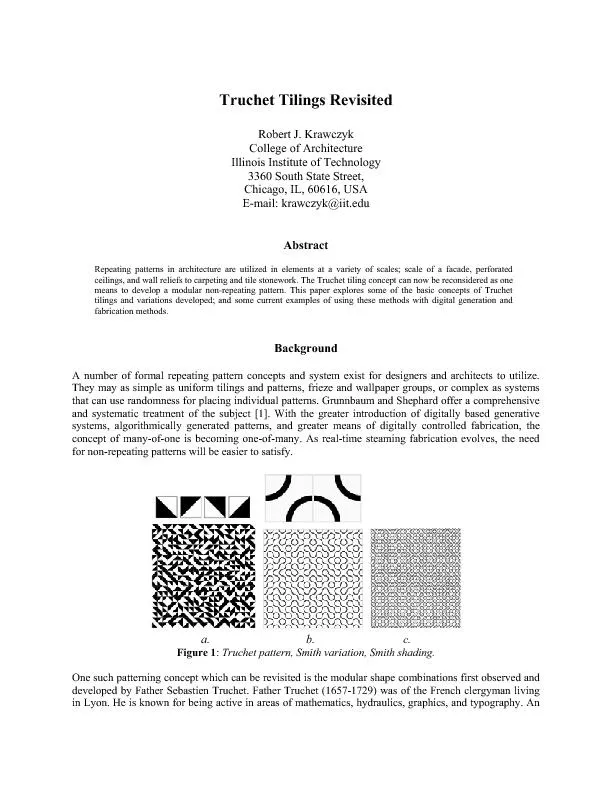 E-mail: krawczyk@iit.edu Repeating patterns in architecture are utiliz