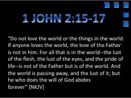 1 JOHN 2:15-17