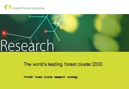 The world’s leading forest cluster 2030