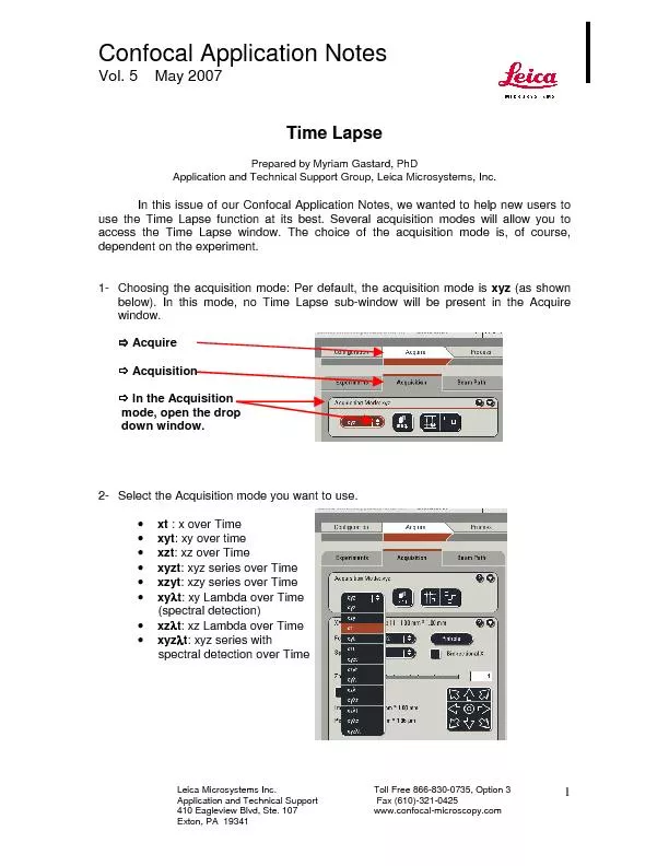 Confocal Application Notes Vol. 5    May 2007  Leica Microsystems Inc.
