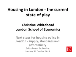 Housing in London - the current state of