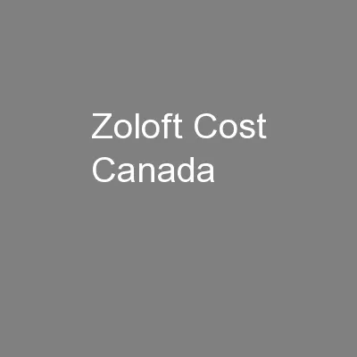 Zoloft Cost Canada