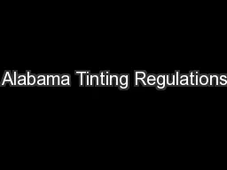 Alabama Tinting Regulations