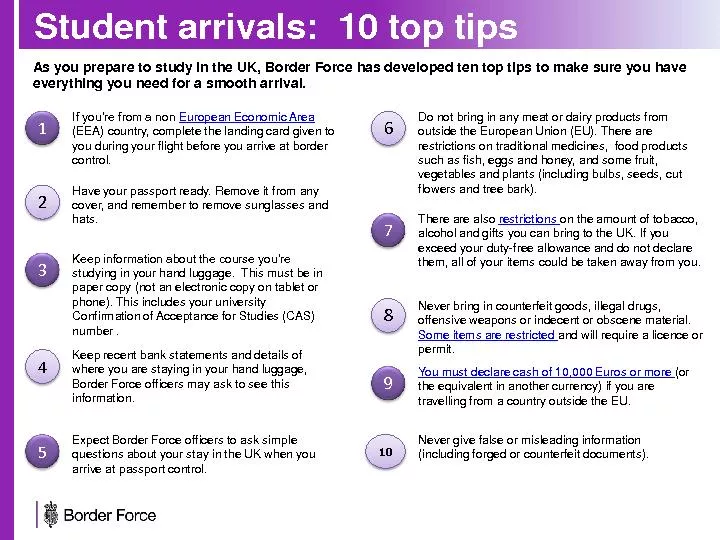 Student arrivals:  10 top tips