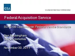 SDVOSB Open House: Federal Vehicle Standards