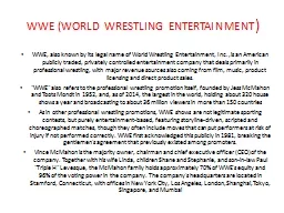 WWE (WORLD WRESTLING ENTERTAINMENT