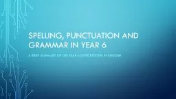 Spelling, punctuation and grammar in year 6