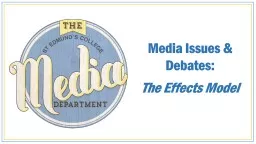 Media Issues & Debates: