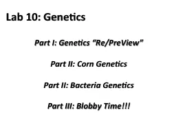 Lab 10: Genetics