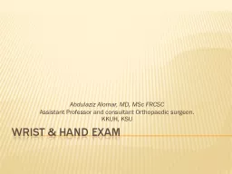 Wrist & Hand Exam