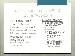 WELCOME TO CLASS!!!!