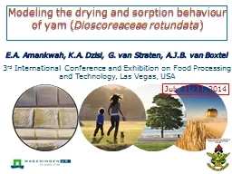 Modeling the drying and sorption behaviour of yam (