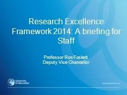 Research Excellence Framework 2014: A briefing for Staff