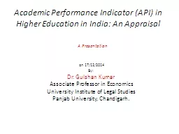 Academic Performance Indicator (API) in Higher Education in