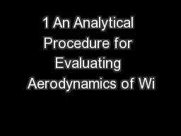 1 An Analytical Procedure for Evaluating Aerodynamics of Wi