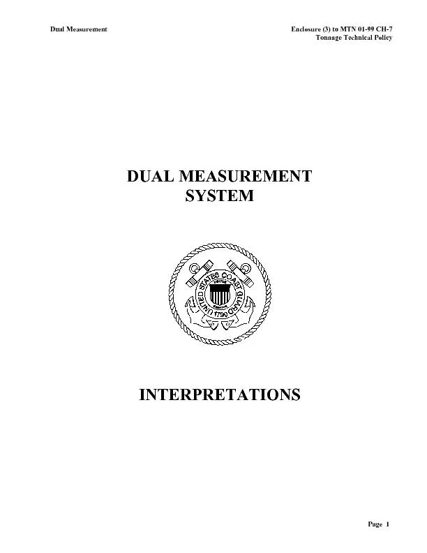 Dual Measurement  Enclosure (3) to MTN 01-99 CH-7    Tonnage Technical
