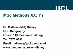 MSc Methods XX: YY